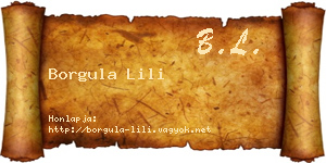Borgula Lili névjegykártya
